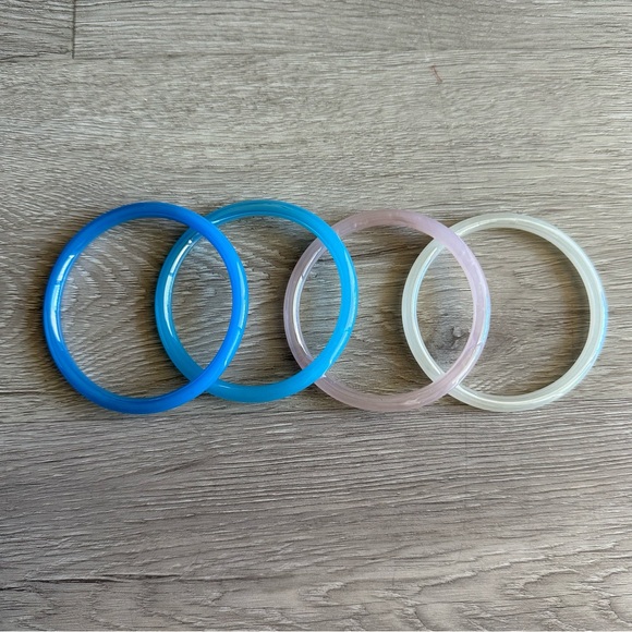 Boutique Glass Bracelet Bangles with Holograph Coating Colorful Set - Picture 5 of 7